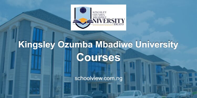 Courses Offered at Kingsley Ozumba Mbadiwe University (KOMU)